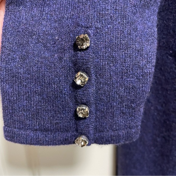 Eric Bompard super soft 100% Cashmere purple dress with jeweled buttons size M - Picture 7 of 7